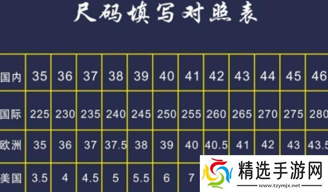 “国际尺码与中国尺码