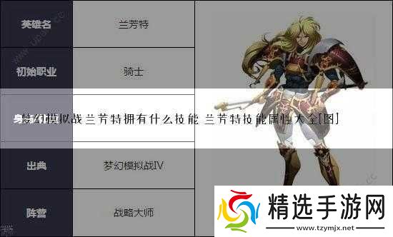 梦幻模拟战兰芳特3C技能详解