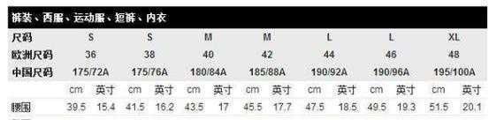 欧洲尺码