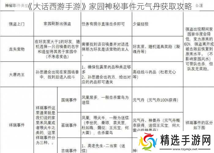 大话西游手游家园神秘事件元气丹获取攻略