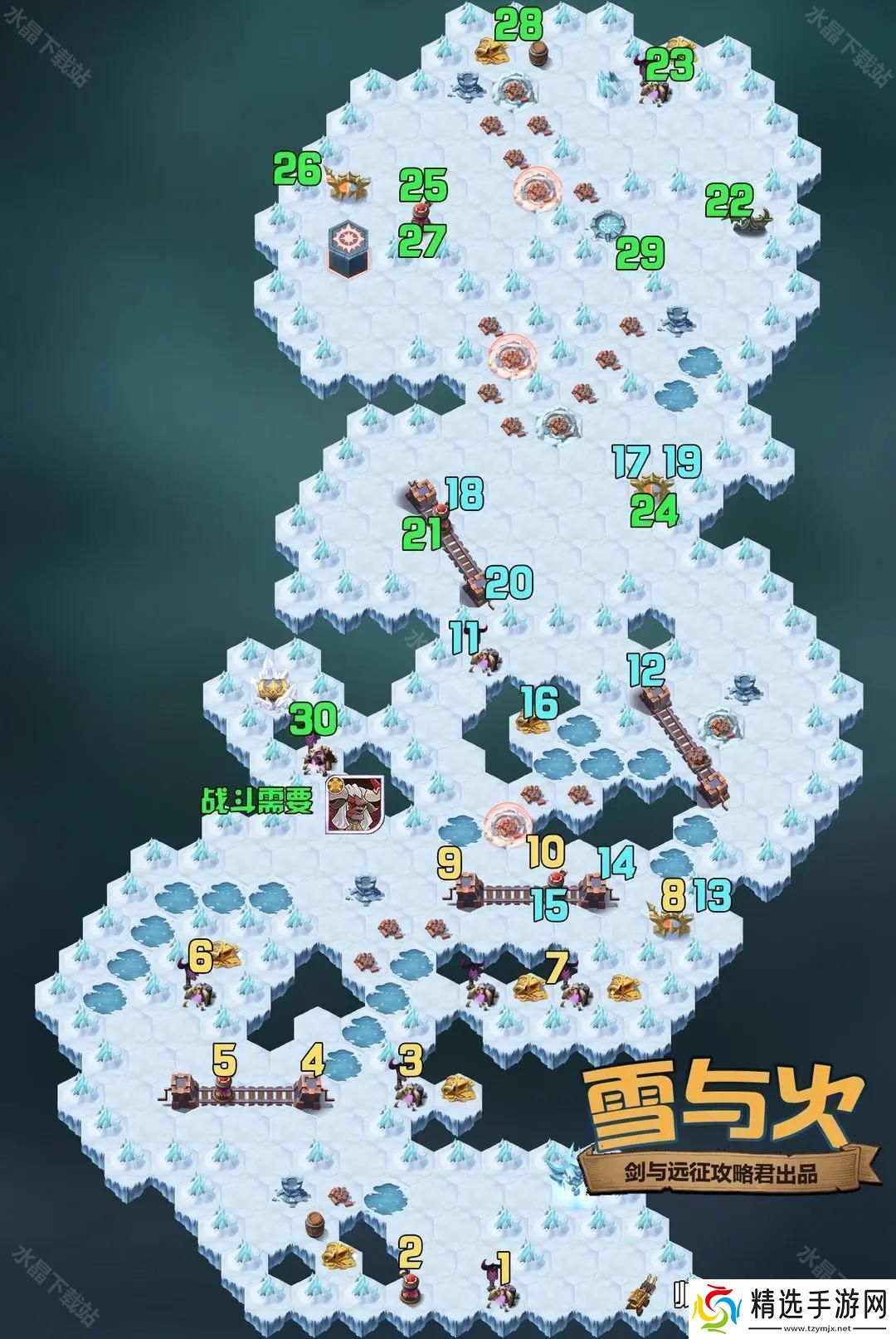 剑与远征雪与火路线怎么走
