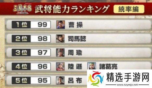 三国志8重制版武将哪个强