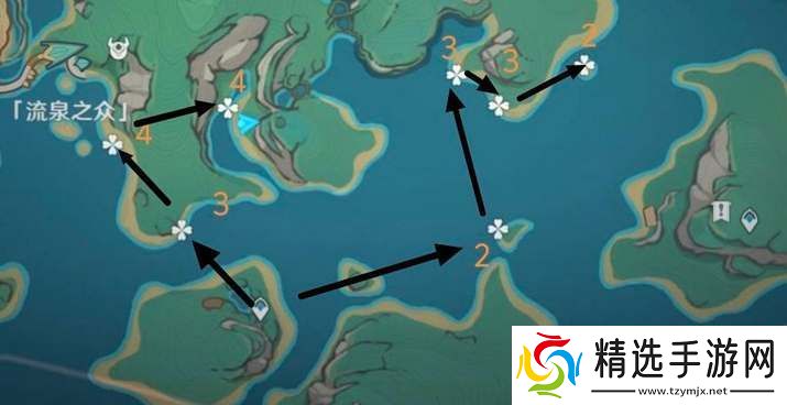 原神浪沫羽鳃高效采集路线图