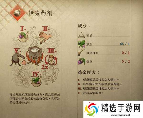 《天国拯救2》部分药剂与毒药配方一览