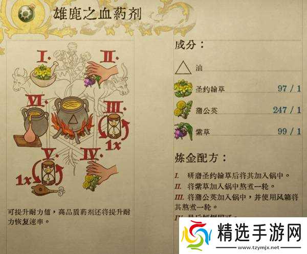 《天国拯救2》部分药剂与毒药配方一览