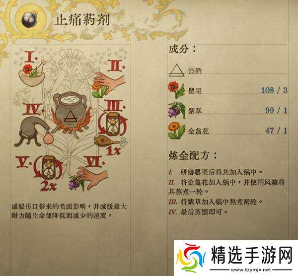《天国拯救2》部分药剂与毒药配方一览