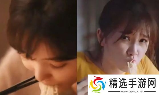 同样表演吃面条,28岁章若楠与29岁虞书欣对比,差距一下子就出来了