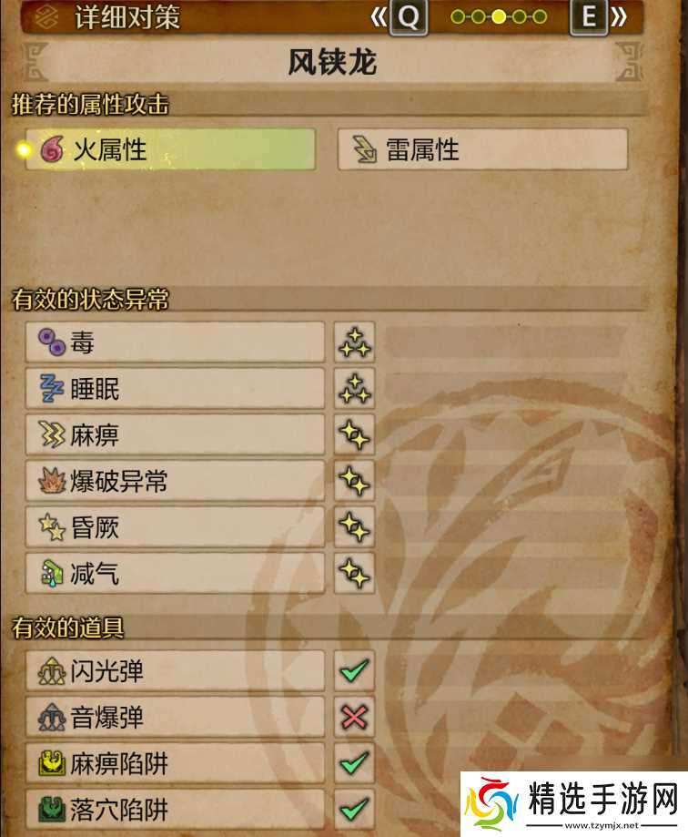 《怪物猎人：荒野》风铗龙具体弱点介绍