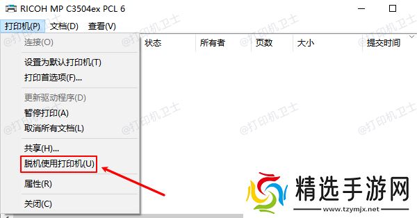 脱机使用打印机