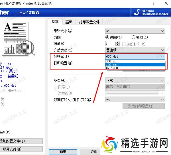 调整打印分辨率