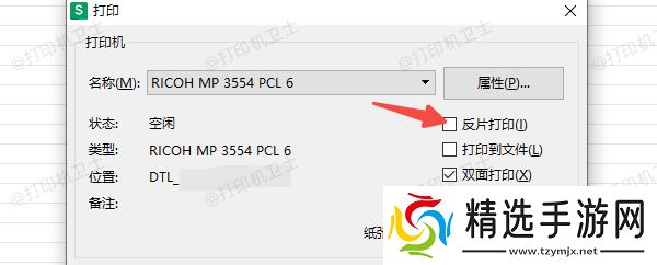 检查打印设置是否启用了“负片打印”选项