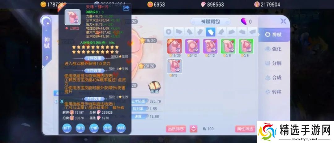 桃花源记抄大神作业！法师神赋8件套完美公式：3个位置必须带伤害提升！