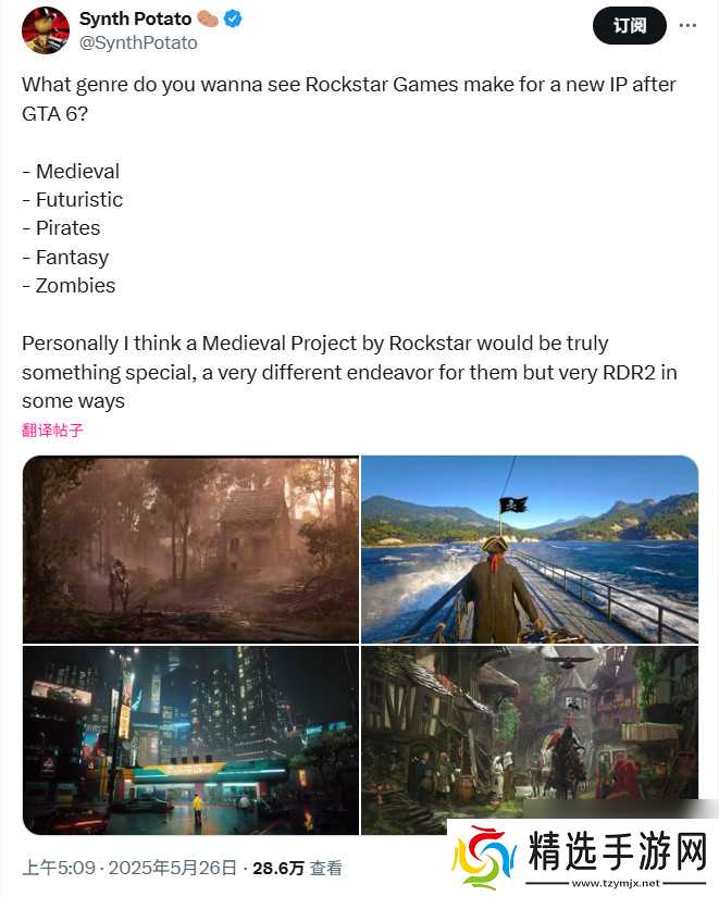 《GTA6》之后 你最希望R星开发什么题材的游戏