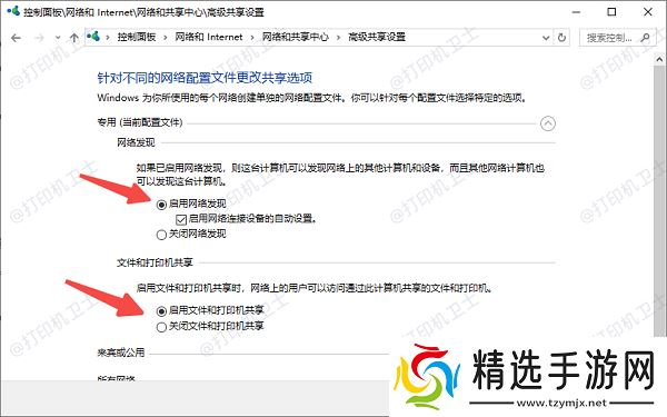 手动开启打印机共享功能