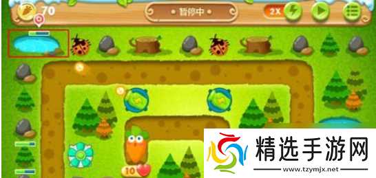 保卫萝卜2第24关攻略图文介绍 220秒清理两个水坑