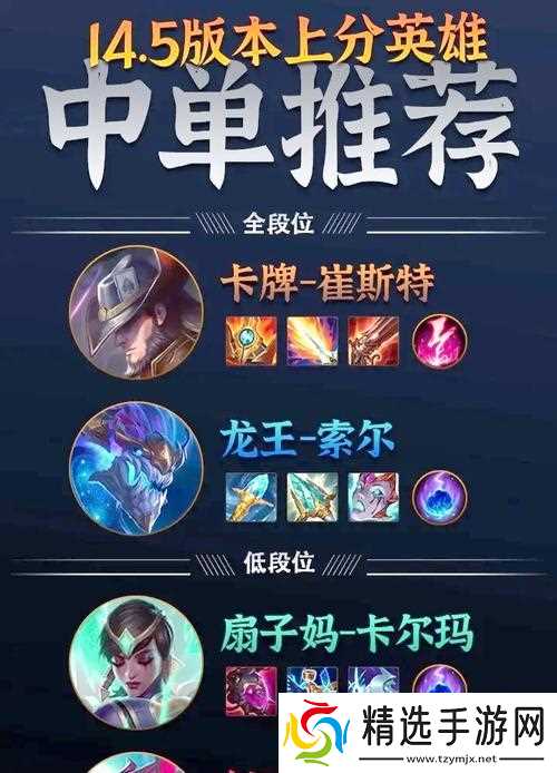 英雄联盟中路推荐英雄有哪些?它们的特点是什么?
