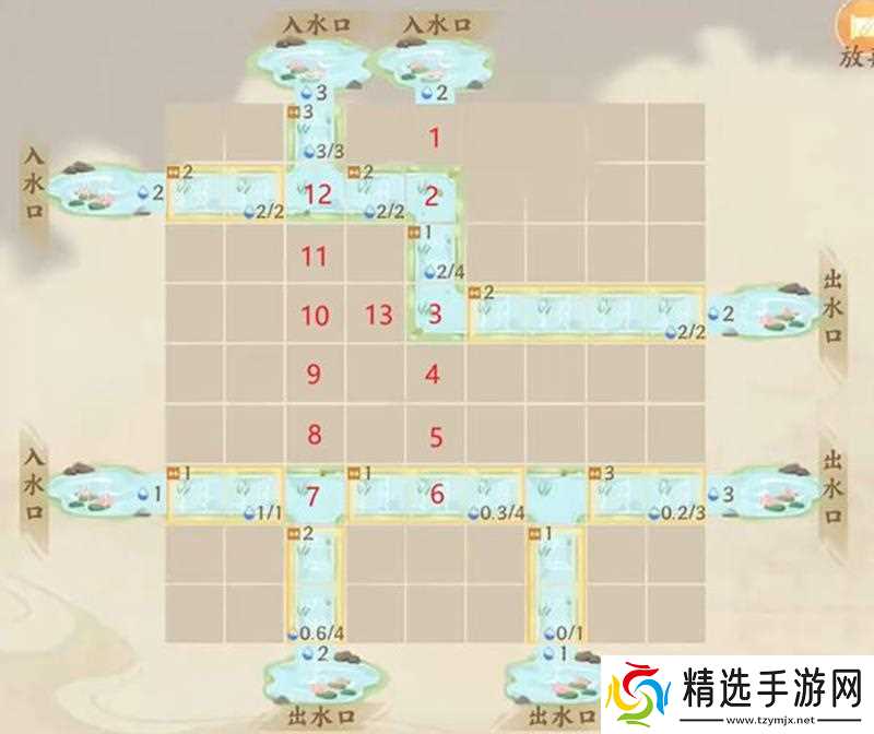 忘川风华录水沃西川关卡攻略 识水疏流1-6关卡摆法