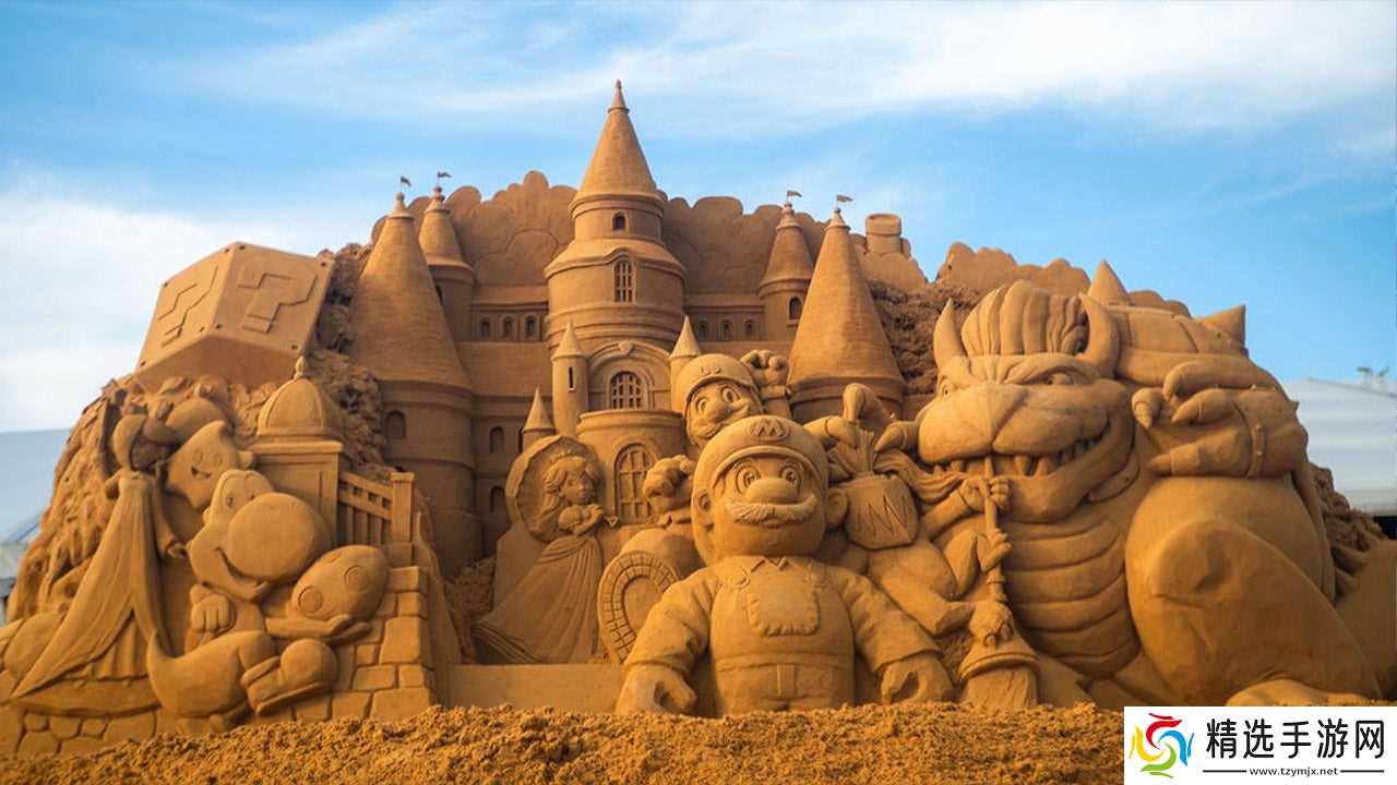澳大利亚海滩惊现65吨超级马里奥派对 空前盛会沙雕，令人叹为观止